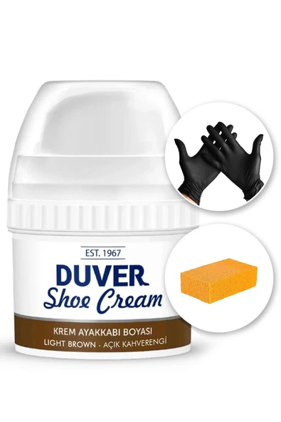 Duver Parlaklık Sağlayan Açık Kahverengi Ayakkabı Boyası ve Boyama Seti ürün görseli 1