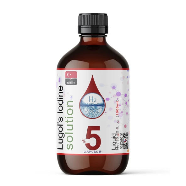Lugol Çözeltisi 5 - Cam Şişe- 1 Litre (Lügol,İyot Damla) ürün görseli 1