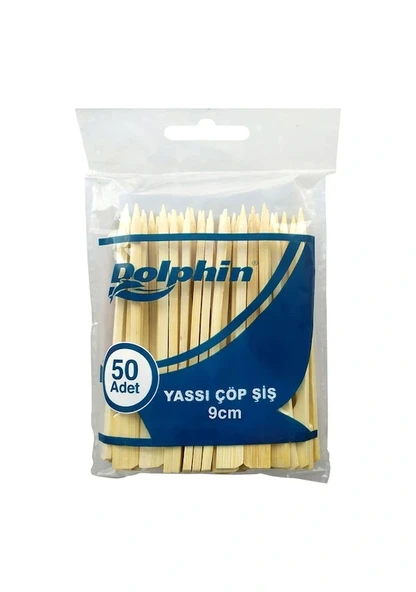 Yassı Çöp Şiş 9 cm 50 Li-Dolphin ürün görseli 1
