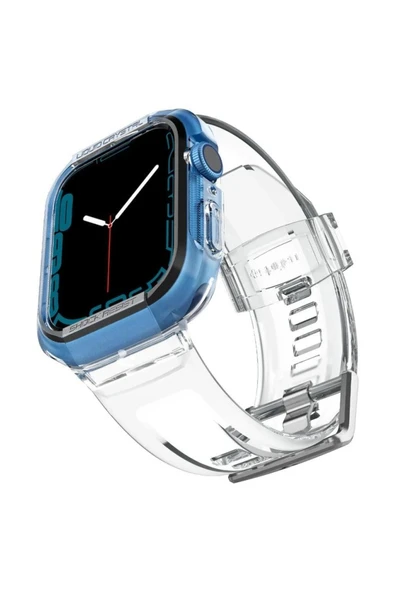 Spigen Apple Watch Seri 9/8/7 (45mm) ile Uyumlu Kılıf & Kordon Liquid Crystal Pro Crystal Clear - ACS02006 ürün görseli 1