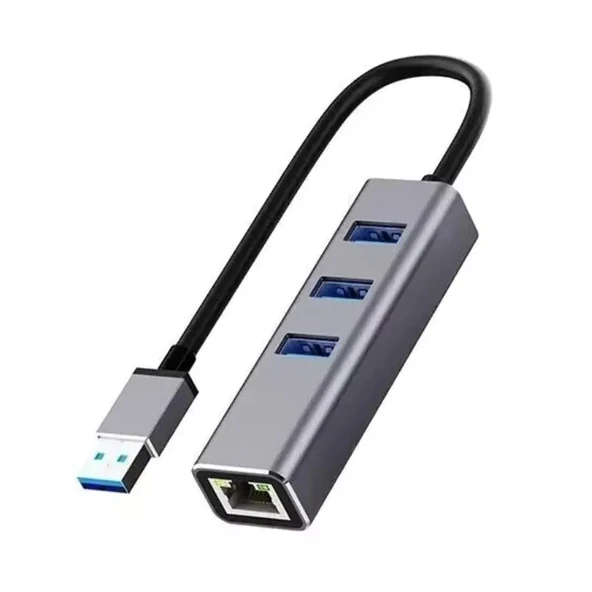Usb 3.0 Gigabit Ethernet Adaptör + 3 Port USB 3.0 Hub – 4 in 1 Çoklayıcı ürün görseli 1