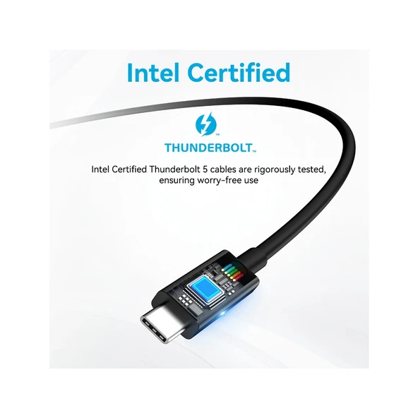 PTTAVM: Thunderbolt 5 Type-C Kablo – 240W Hızlı Şarj, 120Gbps Veri