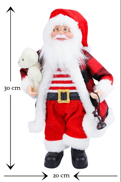 20x30 Cm Ayıcıklı Noel Baba Yılbaşı Süs ürün görseli 1