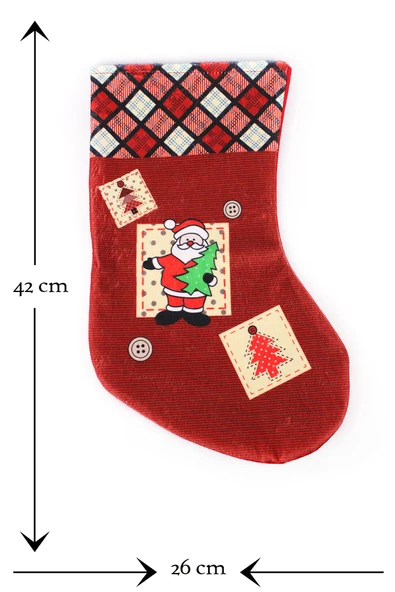 Noel Baba Dekoratif Yılbaşı Süs Çorap 42*26 Cm ürün görseli 1