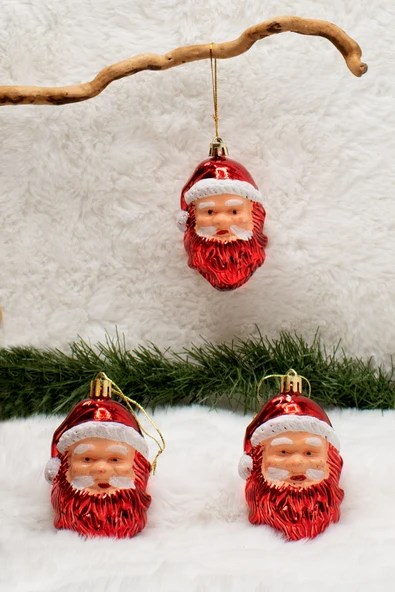 3lü Christmas Noel Baba Yılbaşı Ağacı Süsü 9 CM ürün görseli 1