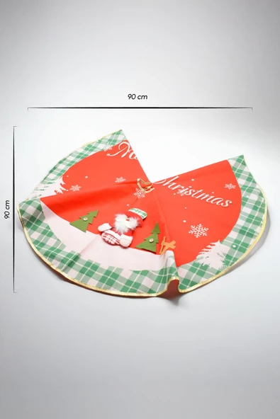 Premium Lüx Ağaç Örtüsü 90*90 CM Yeşil-Kırmızı ürün görseli 1