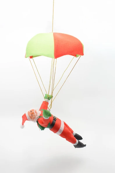 Premium Parşütlü Noel Baba Yılbaşı Süs 68 cm - Resim 3