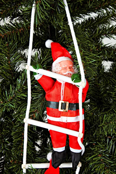 Yılbaşı Süsü Merdivenli 2li Noel Baba 65cm - Resim 2