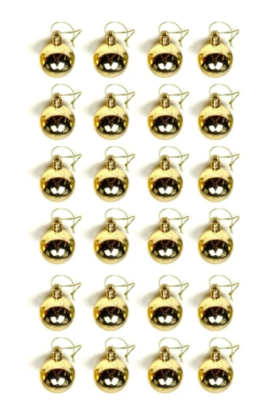 Yılbaşı Çam Ağacı Süsü Gold 4 Cm 24lü Cici Top ürün görseli 1