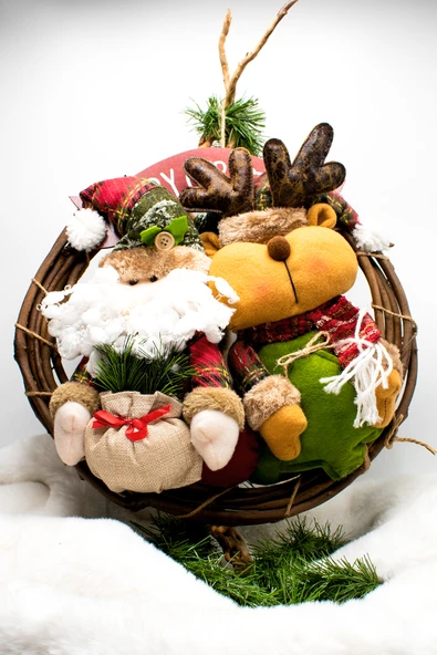 Waldern Luxury Dekoratif Mery Christmas 35cm Geyikli Kapı Süsü ürün görseli 1