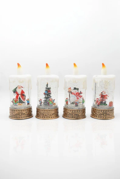 Premium Collection Dekoratif Işıklı Yılbaşı Süs Mum 24 cm ürün görseli 1