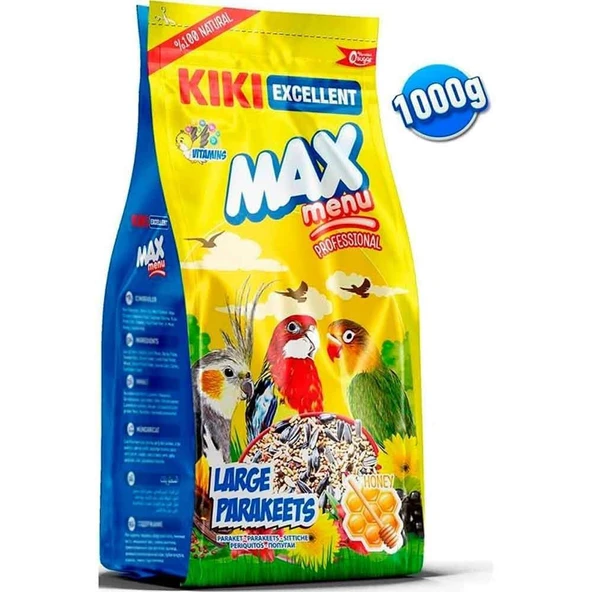 Kiki Excellent Kuş Max Menu Büyük Paraket Yemi 1000 Gr ürün görseli 1