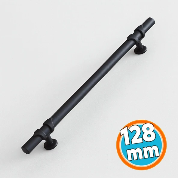 Mobilya Çekmece Mutfak Dolabı Dolap Kulpları Kulbu Kulpu Siyah Metal Kulp 128 mm-12,8 cm ürün görseli 1