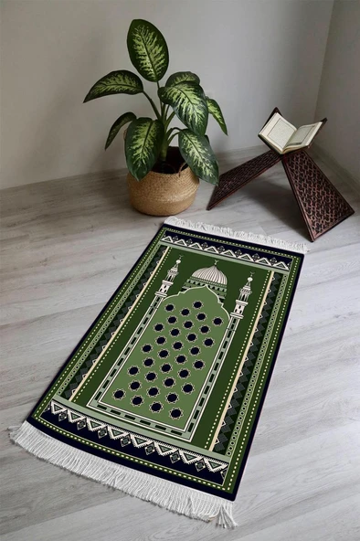 Dijital Baskı Kaymaz Tabanlı Yıkanabilir Püsküllü Seccade SCD0003 RENKLİ 70 X 110 ürün görseli 1