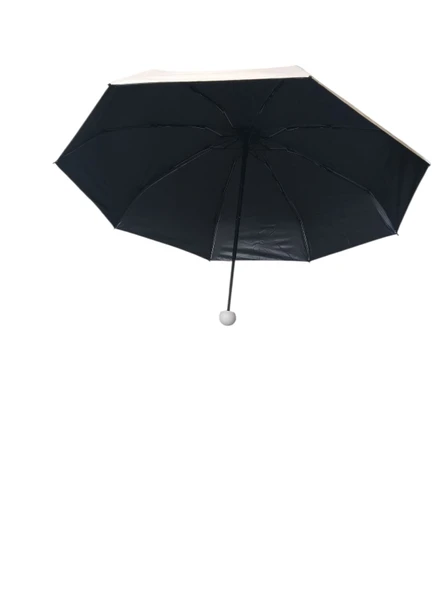 Mini Cep Boy Lüx Şemsiye UV Korumalı Bej Mini Şemsiye - Resim 8