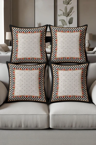 Dijital Baskılı Yumuşak Dokulu 4’lü Kırlent Kılıfı Takımı (43x43 cm) KRL0035 RENKLİ 43 X 43 ürün görseli 1