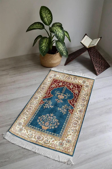 Dijital Baskı Kaymaz Tabanlı Yıkanabilir Püsküllü Seccade SCD0004 RENKLİ 70 X 110 ürün görseli 1