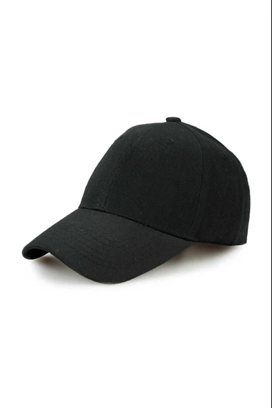 Düz Siyah Şapka Sportif Cap - Resim 5