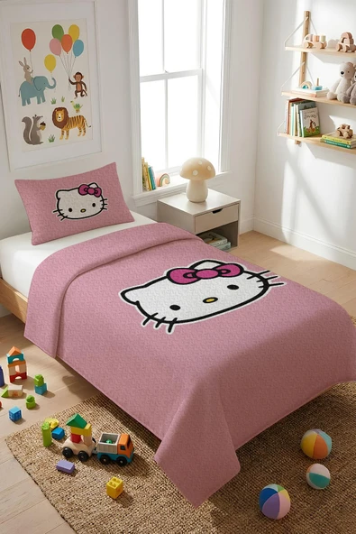 Parlak Kadife Kumaş Tek Kişilik Çocuk Yatak Örtüsü Seti (2 Parça) TKY0020 RENKLİ 180 X 240 ürün görseli 1
