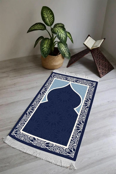 Dijital Baskı Kaymaz Tabanlı Yıkanabilir Püsküllü Seccade SCD0001 RENKLİ 70 X 110 ürün görseli 1
