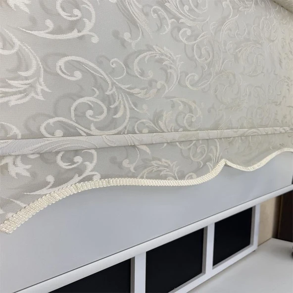 StorBurada Çift Mekanizmalı Bej Tül Ekru Stor Perde STB-133  Bej 130 x 200 ürün görseli 1