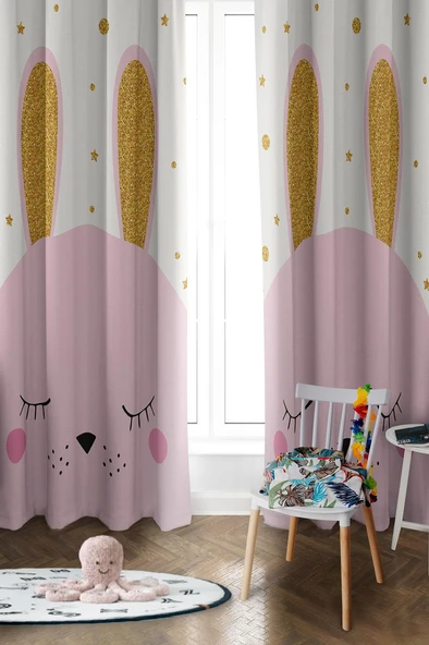 Parlak Saten Mikro Kumaş Çift Kanat Çocuk Odası Fon Perde Takımı PRD0040 RENKLİ 140 X 270 ürün görseli 1