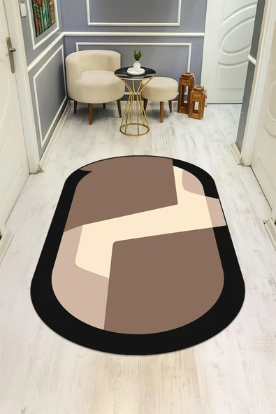 Modern Desenli Süngerli Kaymaz Dot Taban Dijital Baskı Halı H1061 RENKLİ 180 X 280 ürün görseli 1