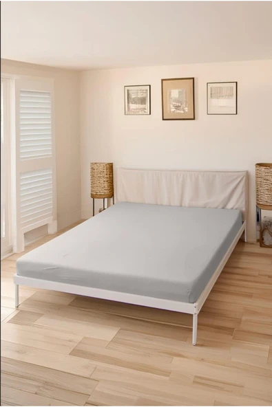 MODA HOME Lastikli Pamuk Penye Çarşaf Gri Littlekingsize ürün görseli 1