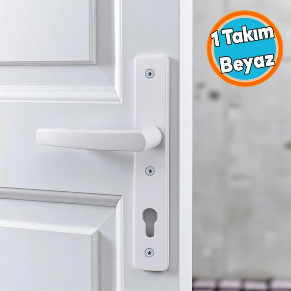 1 Takım PVC Kapı Kolu Beyaz Balkon Banyo Tuvalet Wc Plastik Kulp Kilitsiz Kol ürün görseli 1