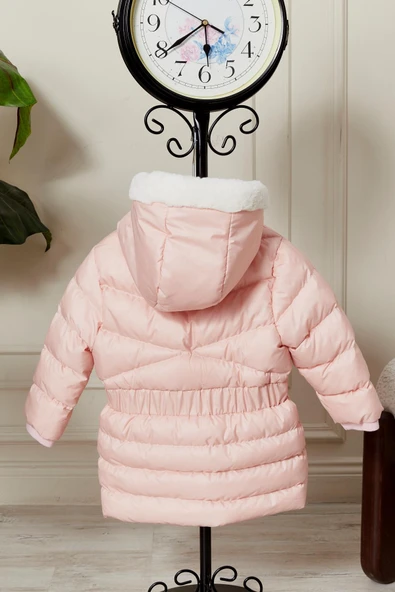 Kız Bebek Kapüşonlu Kışlık Mont 51333 - Resim 3