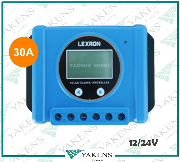 30 Amper 12-24V Solar Pwm Şarj Kontrol Cihazı Yeni Mavi kasa Lexron ürün görseli 1