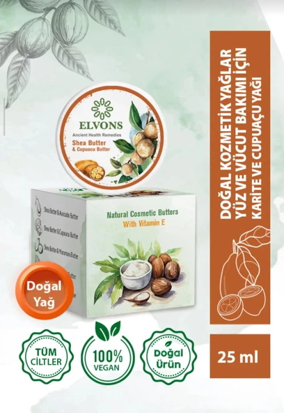 Elvons Lip Balm - Dudak Kremi - Vazelin - Cupuacu & Shea Yağı 25ml ürün görseli 1