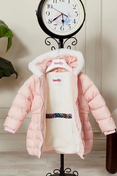 Kız Bebek Kapüşonlu Kışlık Mont 51333 - Resim 12