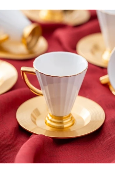 Acar Koh-05011 Alice Porselen 6 Lı Fincan Seti 90 ml Beyaz ürün görseli 1