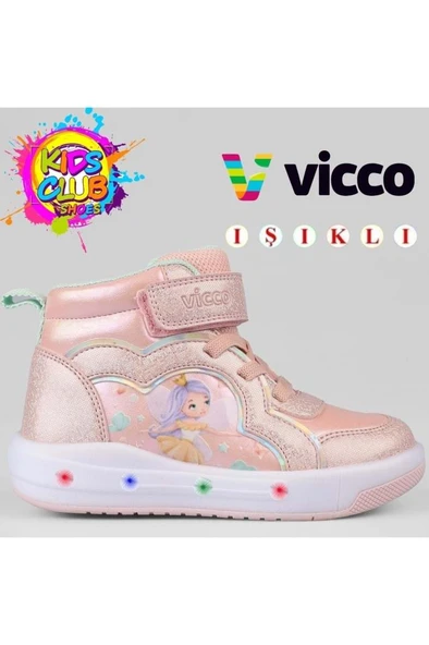 Vicco Klint 946.B25K.419 Anatomik Taban Işıklı Kız Çocuk Bot Pudra 24-28 ürün görseli 1