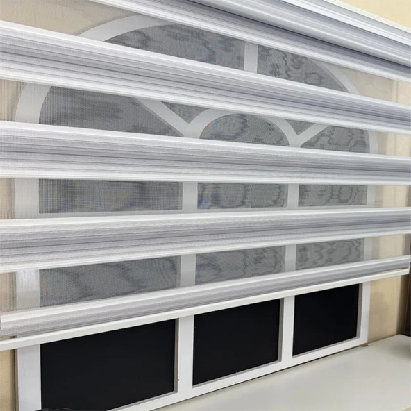 StorBurada Gri Renk Geçişli Zebra Stor Perde  Gri 170 x 260 ürün görseli 1