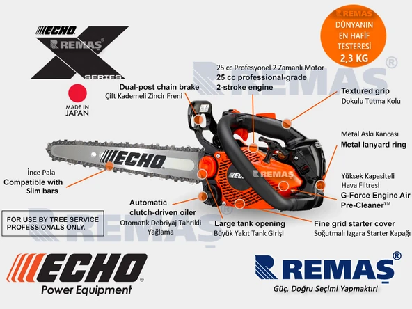 Echo CS-2511TES-C Benzinli Motorlu Testere 1.5 HP - Resim 7