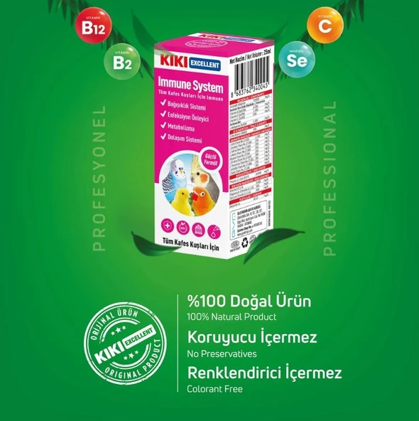 Kiki Excellent Kuş Immune System 25 ml - Resim 2