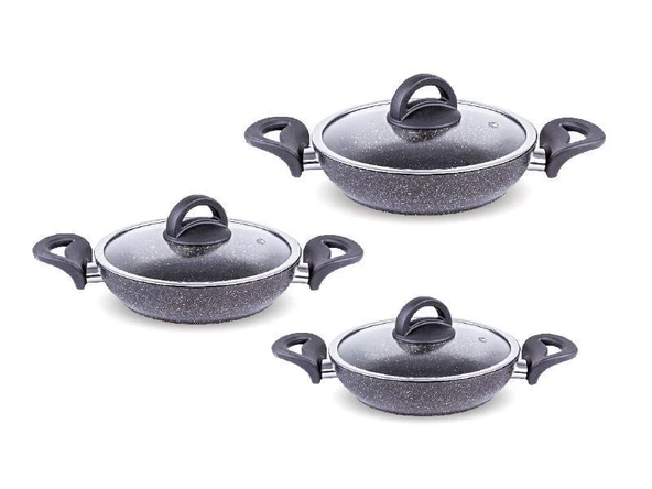 FMS G5001GLX Galaxy 6 Parça Granit Omlet Set Gri ürün görseli 1