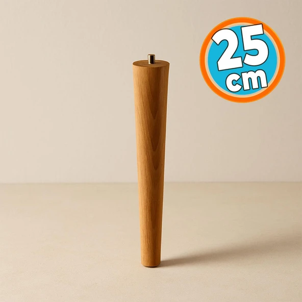 Sehpa Masa Ayağı Ham Doğal Ahşap Kahverengi Boyalı Mobilya Kanepe Modern Bohem Ayakları 25 cm ürün görseli 1
