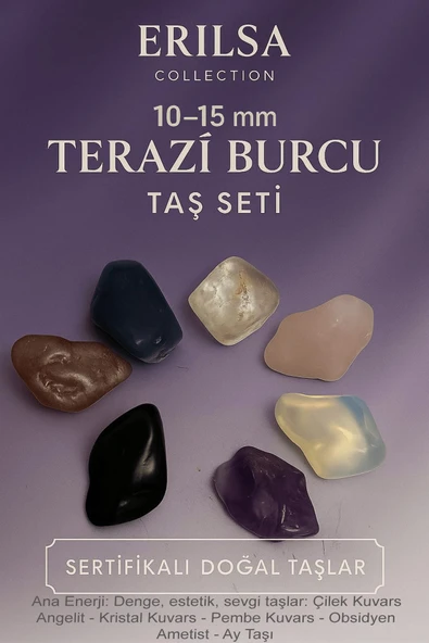 Sertifikalı Terazi Burcu Doğal Taş Kütle Seti 10-15 mm - Denge Estetik ve Sevgi Enerjisi ürün görseli 1
