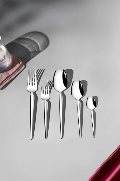 Nehir Milas Sade 6 Kişilik 30 Parça Kutulu Çatal Kaşık Takımı ürün görseli 1