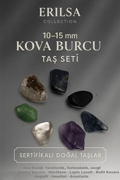 Sertifikalı Kova Burcu Doğal Taş Kütle Seti 10-15 mm - Yaratıcılık ve Sezgi Enerjisi Taşları ürün görseli 1