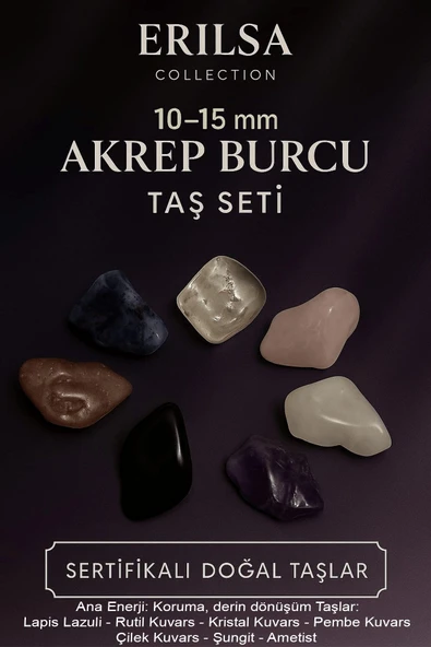 Sertifikalı Akrep Burcu Doğal Taş Kütle Seti 10-15 mm - Koruma ve Dönüşüm Enerjisi Taşları ürün görseli 1