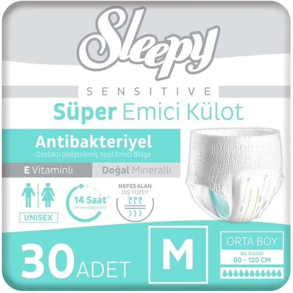 Sleepy Yetişkin Bezi Emici Külot M - Orta - Medium 30 Adet Tekli Pk ürün görseli 1