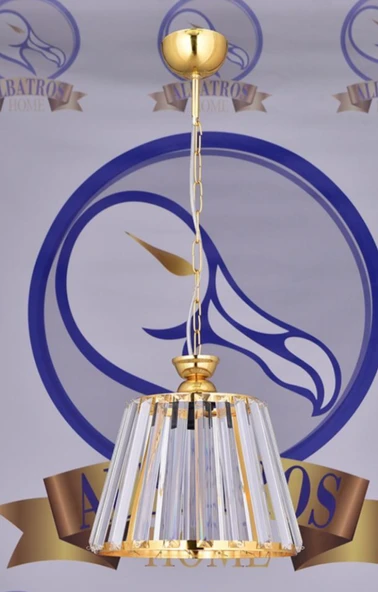 Tekli Kristal avize konik Gold - Krom ürün görseli 1