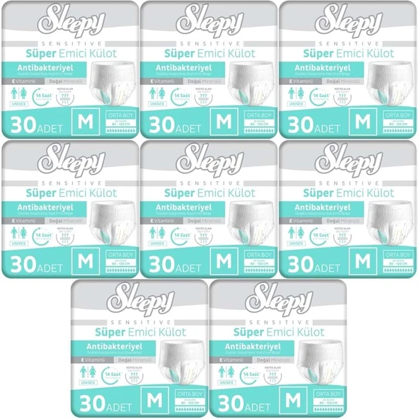 Sleepy Yetişkin Bezi Emici Külot M - Orta - Medium 240 Adet (8PK*30) ürün görseli 1