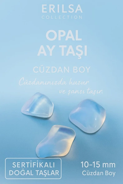 Sertifikalı Opal Ay Taşı Kütle 10-15 mm Cüzdan Boy – Huzur Şans ve İlham Taşı ürün görseli 1