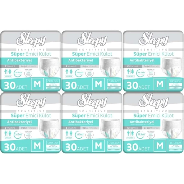 Sleepy Yetişkin Bezi Emici Külot M - Orta - Medium 180 Adet (6PK*30) ürün görseli 1