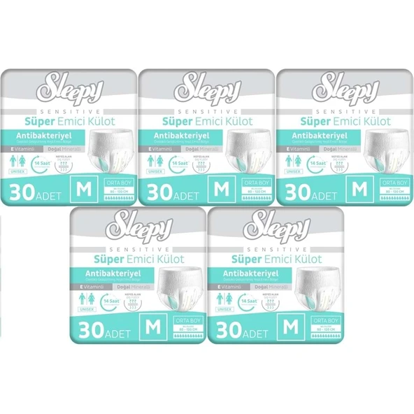 Sleepy Yetişkin Bezi Emici Külot M - Orta - Medium 150 Adet (5PK*30) ürün görseli 1